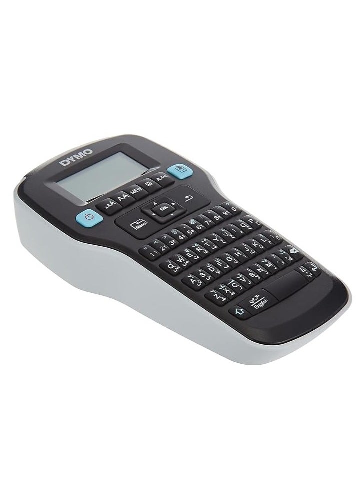 Dymo Lm160 D1 Labelmanager Label Maker With English & Arabic Keyboard Package Included 12Mmx3Mtr Tape, Black, 2097037