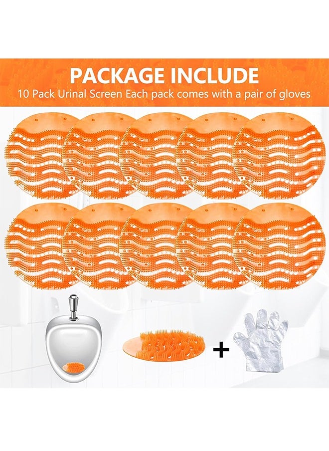 10 Packs Urinal Screens Deodorizer, Urinal Cake Anti-Splashu0026Odor Freshener – Ideal for Hotels，Schools, Bathrooms, Restrooms, Office.(Orange) ﻿