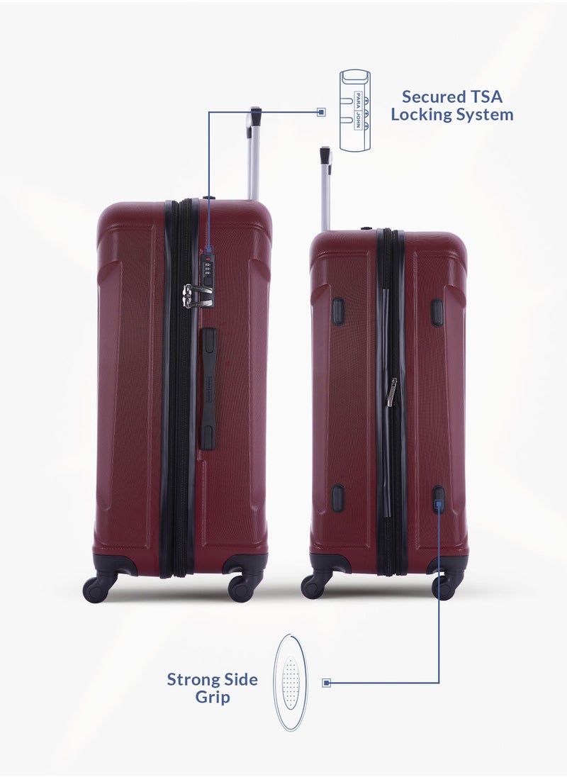 Mayo 4-Piece ABS Spinner Luggage Trolley Bag Set 20/24/28/32 Inch Burgundy