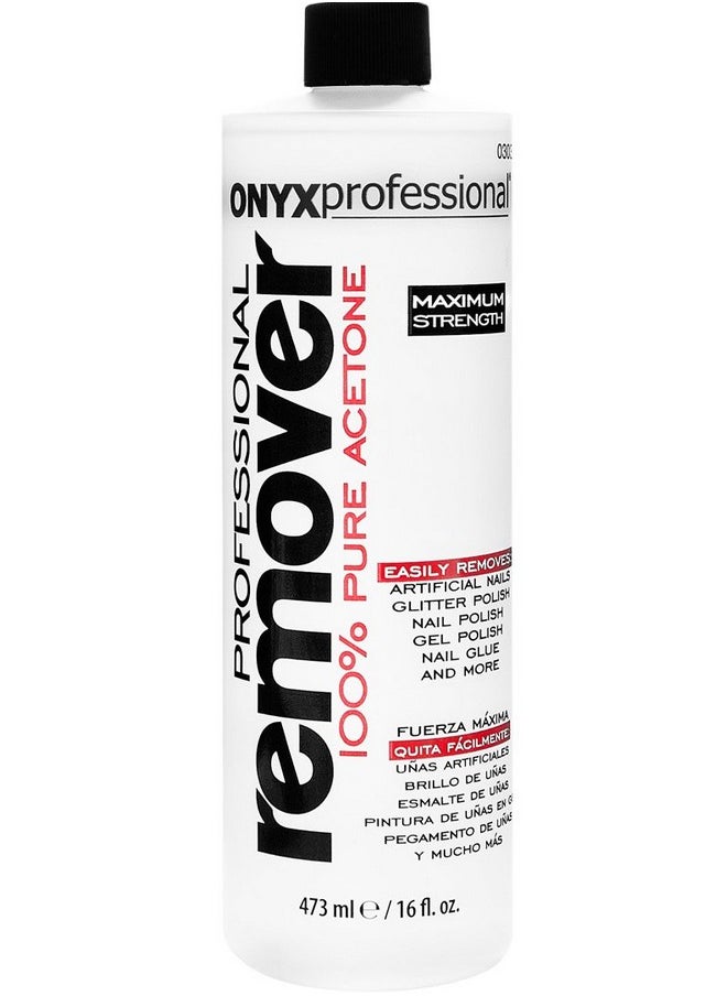 Onyx Professional 100% Acetone Nail Polish Remover, 16 Ounce