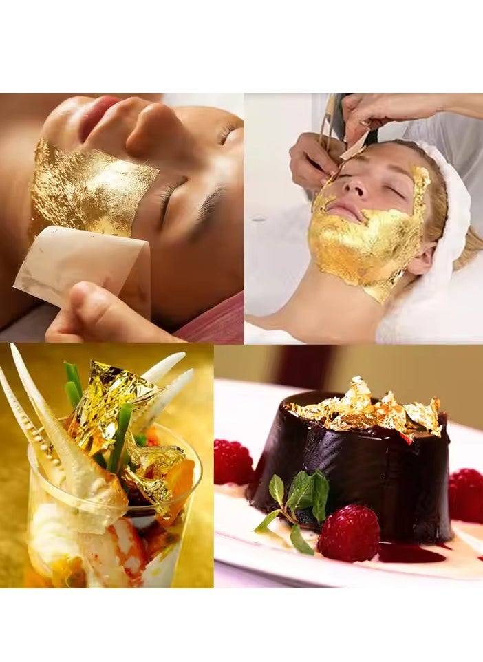 24K real gold foil Gifts decorative8×8cm 25 sheets/pack of gold foil sheets Used in skin care, food, beverages, art, decoration, cakes