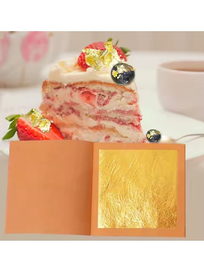 24K real gold foil Gifts decorative8×8cm 25 sheets/pack of gold foil sheets Used in skin care, food, beverages, art, decoration, cakes