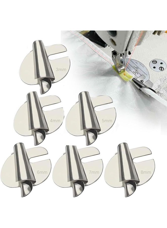 6Pcs Sewing Rolled Hemmer Foot, 3mm-8mm Wide Narrow Rolled Hem Sewing Machine Presser Foot Kit,Sewing Machine Presser Foot Hemmer Foot,Seam Guide for Sewing Machine-3mm+4mm+5mm+6mm+7mm+8mm