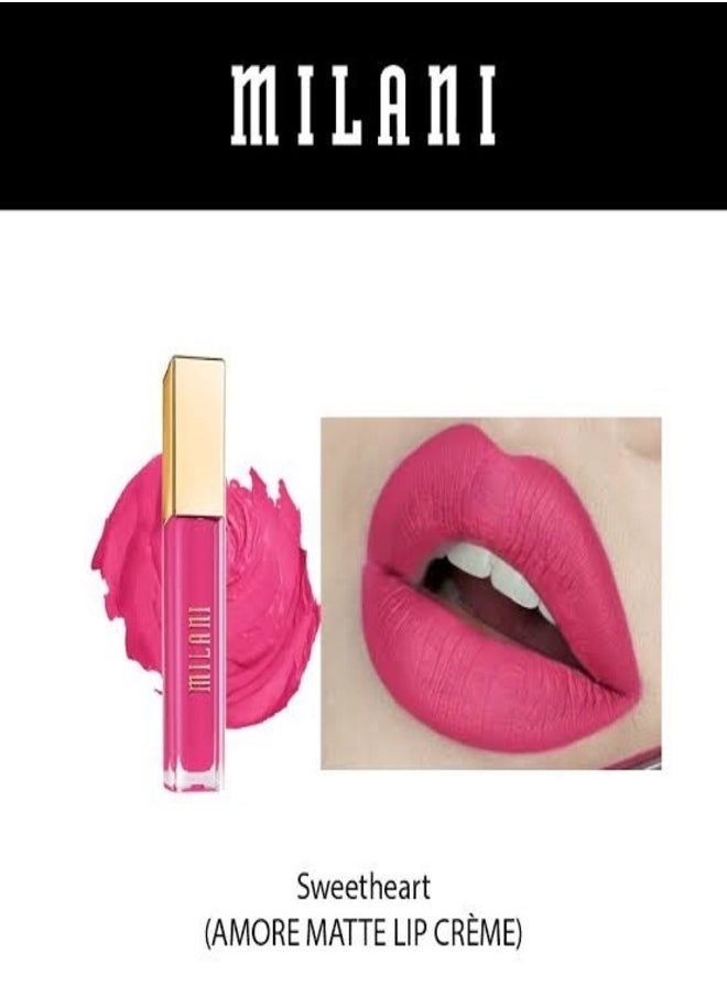 Milani Amore Matte Lip Crème, Shade 16 Sweetheart , 6g - Long-Lasting, Full Coverage Matte Liquid Lipstick