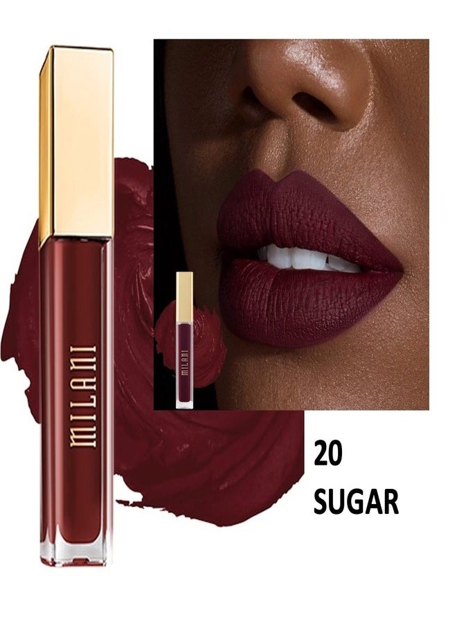 Milani Amore Matte Lip Crème, Shade 20 Sugar, 6g - Long-Lasting, Full Coverage Matte Liquid Lipstick