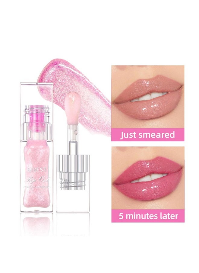 Magic Color Changing Moisturizing Lip Glow Oil Plumping Glimmer Glow Lipstick, Hydrating Lip Gloss Lip Balm Transparent Lip Care, Long Lasting Moisturizing Non-Sticky Fresh Texture Lip Oil