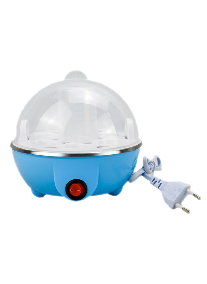 Egg Poacher, Electric Egg Boiler, 360 Watts, 3 Boiling Modes, Stainless Steel Body And Heating Plate, Boils Up To 7 Eggs At A Time, Automatic Shut Down, Blue, Standard