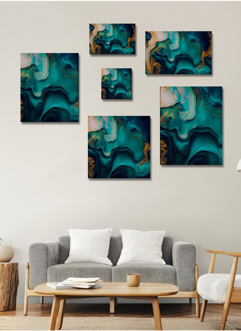 Abstract Marble Cotton Canvas Artwork with Wooden Stretcher – Wall Mount Friendly, Includes Hooks and Screws, Available in Sizes: 40x40, 60x40, 80x60, 80x120, 100x100, 100x150 cm