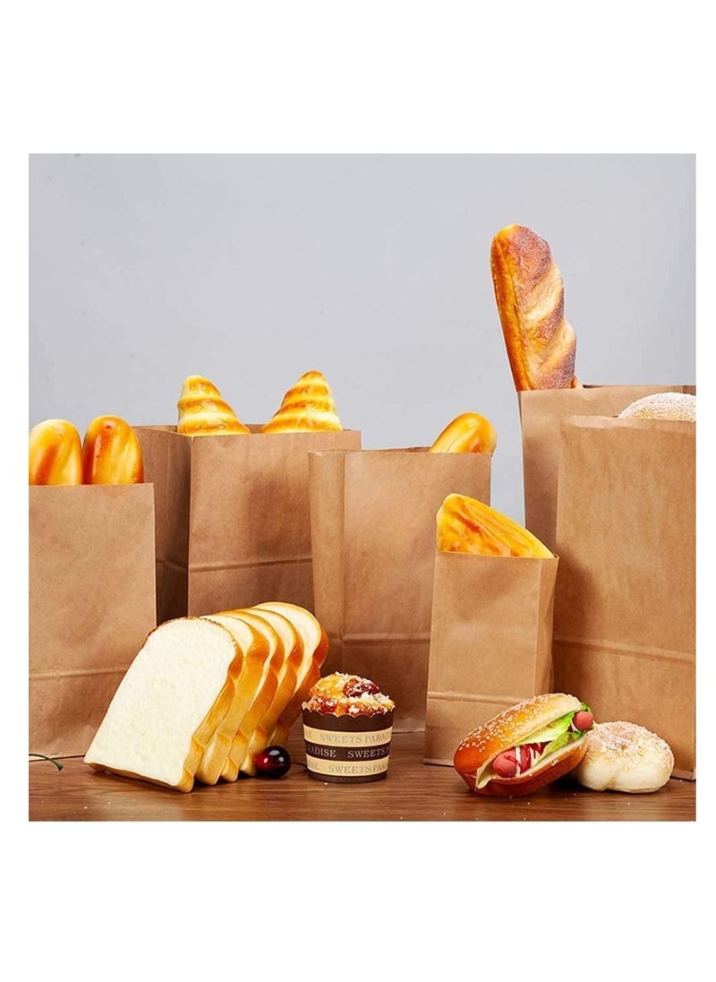 Kraft Paper Bags, 30 Pcs Brown Party Bags with 1 Roll Label Stickers, Grease-Resistant Paper Lunch Bags, Sandwich Bag, Grocery Bags, Snack Bags, for Birthday Wedding Party Favor (13 x 8 x 24 cm)