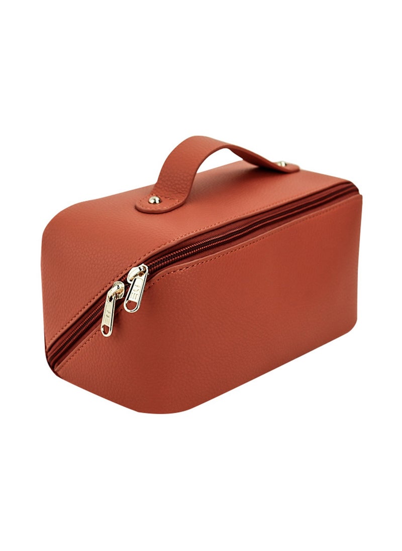 Cosmetic bag,Large-Capacity High-End Cosmetic Bag, Portable Travel Toiletry Bag, Orange