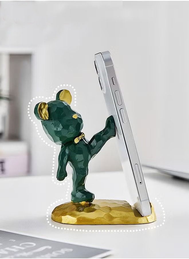 Bear Mobile Phone Holder,Cute Bear Phone Stand Desk Accessories,Home Office Desk Decor Compatible With All Smartphones Resin