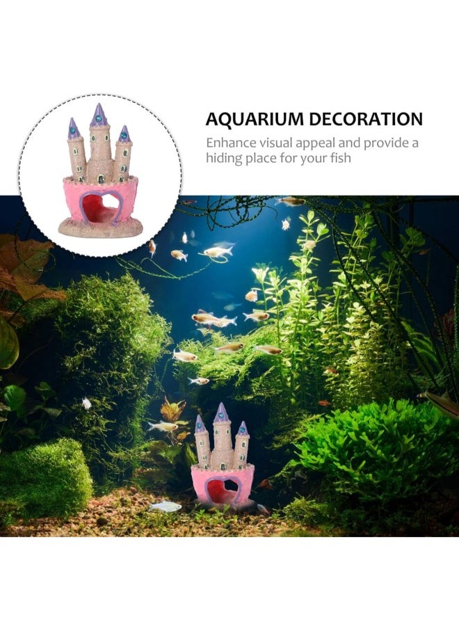 Heart Castle Statue Aquarium Castle Fish Hidden Cave Fish Tank Ornament Reptile Decor Reptile Accessories Aquarium Accessories Castle Figurine Beta Fish Child Goldfish Sand Table