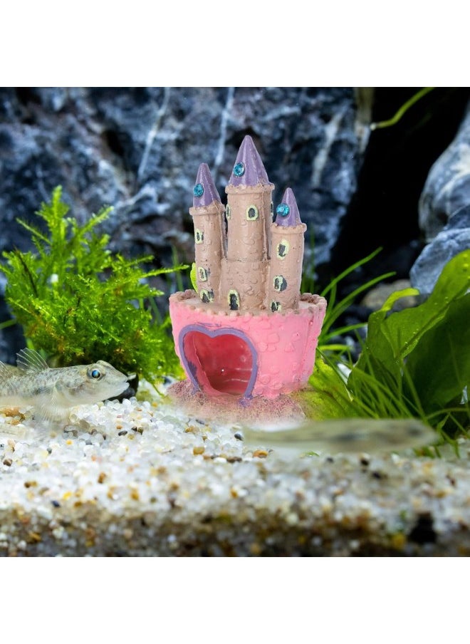 Heart Castle Statue Aquarium Castle Fish Hidden Cave Fish Tank Ornament Reptile Decor Reptile Accessories Aquarium Accessories Castle Figurine Beta Fish Child Goldfish Sand Table