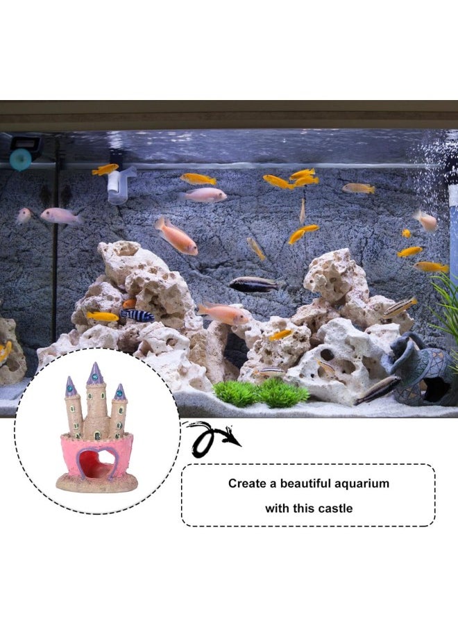 Heart Castle Statue Aquarium Castle Fish Hidden Cave Fish Tank Ornament Reptile Decor Reptile Accessories Aquarium Accessories Castle Figurine Beta Fish Child Goldfish Sand Table