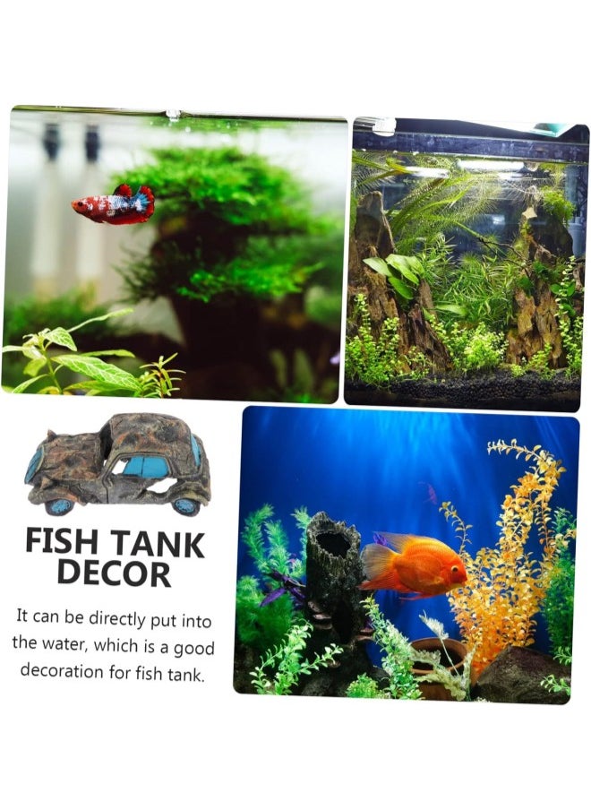 Landscaping Hideaway Aquarium Landscape Tank Fish Shrimp Decoration Ornament Grey Hut Caves Decor Hideout Hide Ornaments Automobile Coral Resin Aquatic Betta Accessories Cave