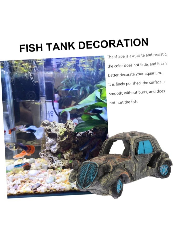 Landscaping Hideaway Aquarium Landscape Tank Fish Shrimp Decoration Ornament Grey Hut Caves Decor Hideout Hide Ornaments Automobile Coral Resin Aquatic Betta Accessories Cave