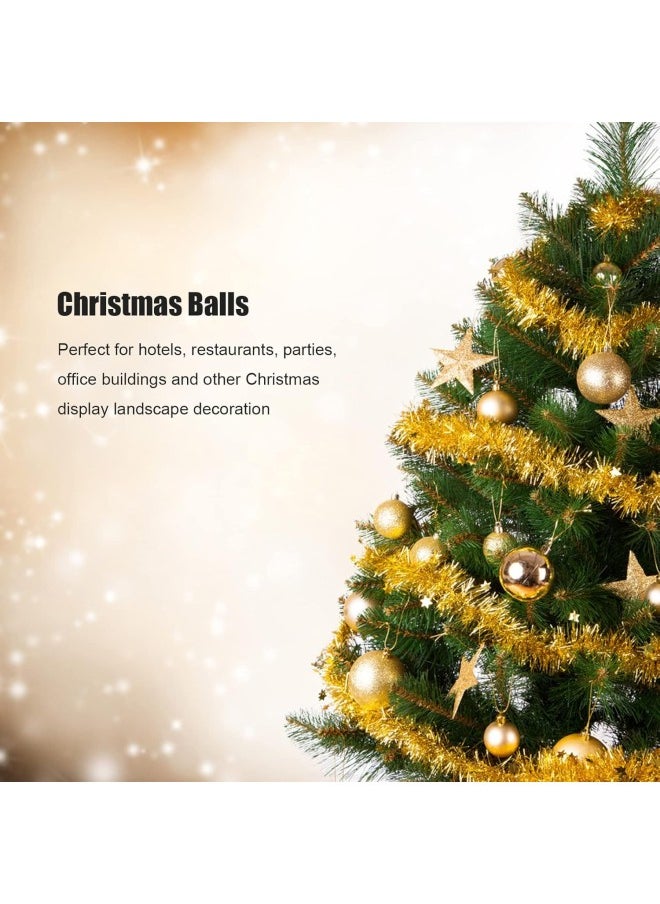 Christmas Tree Ball Ornaments, Shatterproof Hanging Baubles Set Assorted Xmas Pendant for Festival Party Decorations,36Pcs(Gold)