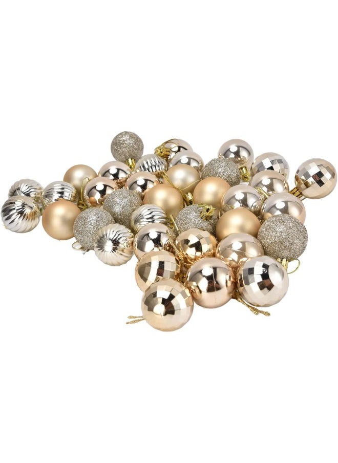 Christmas Tree Ball Ornaments, Shatterproof Hanging Baubles Set Assorted Xmas Pendant for Festival Party Decorations,36Pcs(Gold)