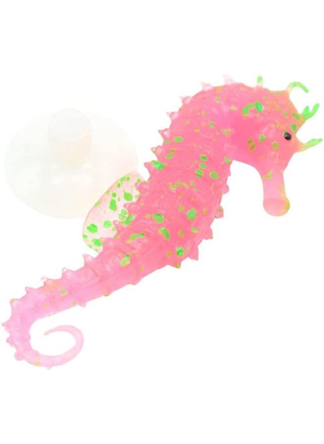 PULABO Aquarium Decor Luminous Artificial Soft Seahorse Hippocampus Fish Tank Ornament Red Exquisite Popular