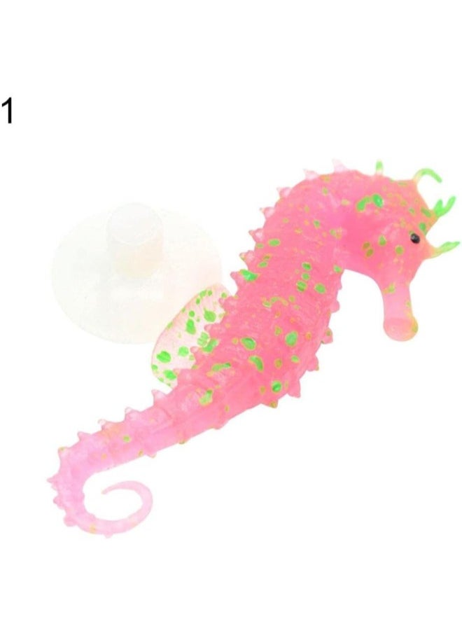 PULABO Aquarium Decor Luminous Artificial Soft Seahorse Hippocampus Fish Tank Ornament Red Exquisite Popular