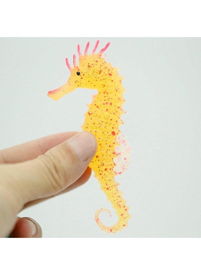 PULABO Aquarium Decor Luminous Artificial Soft Seahorse Hippocampus Fish Tank Ornament Red Exquisite Popular