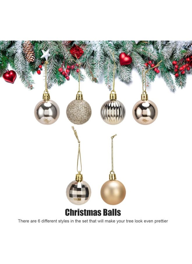 Christmas Tree Ball Ornaments, Shatterproof Hanging Baubles Set Assorted Xmas Pendant for Festival Party Decorations,36Pcs(Gold)