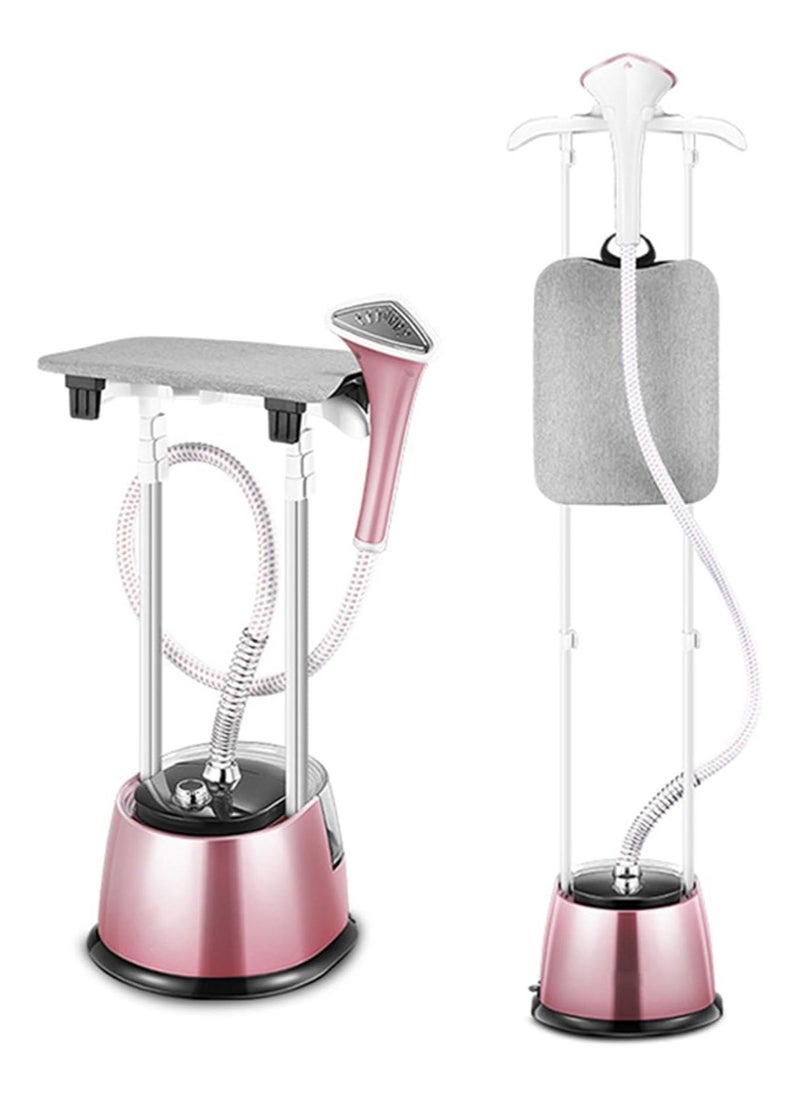 Professional Garment Steamer with Ironing Board, 2.3L Tank, 1800W, Telescopic Double Pole, 154cm Height, Rose Gold