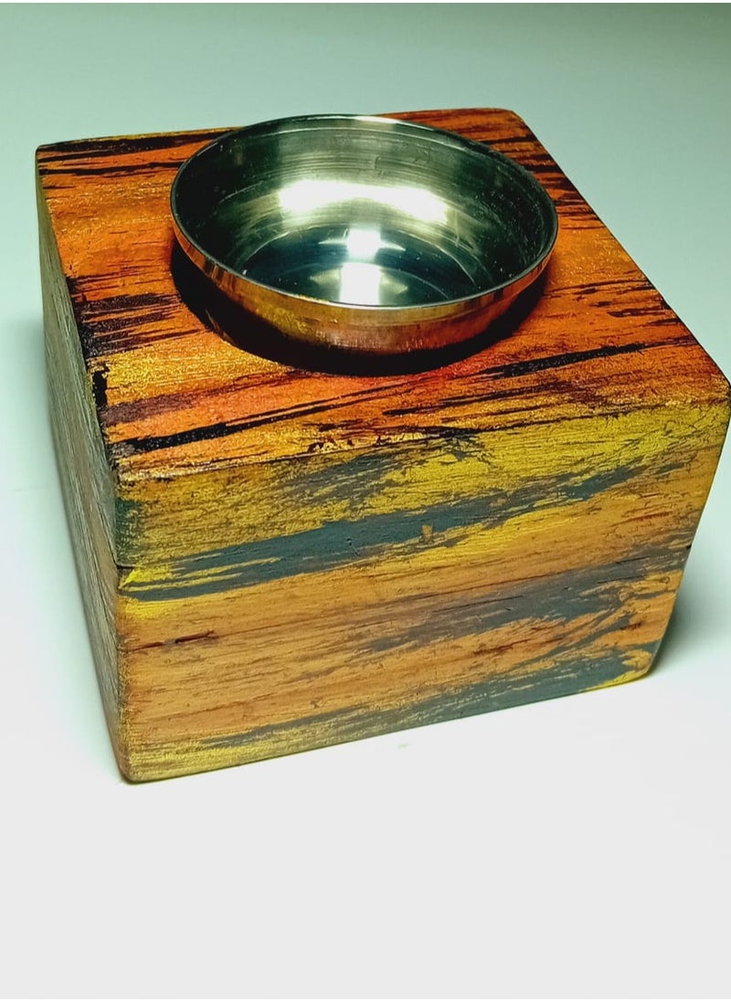 NATURAL WOOD HANDMADE BAKHOOR BURNER