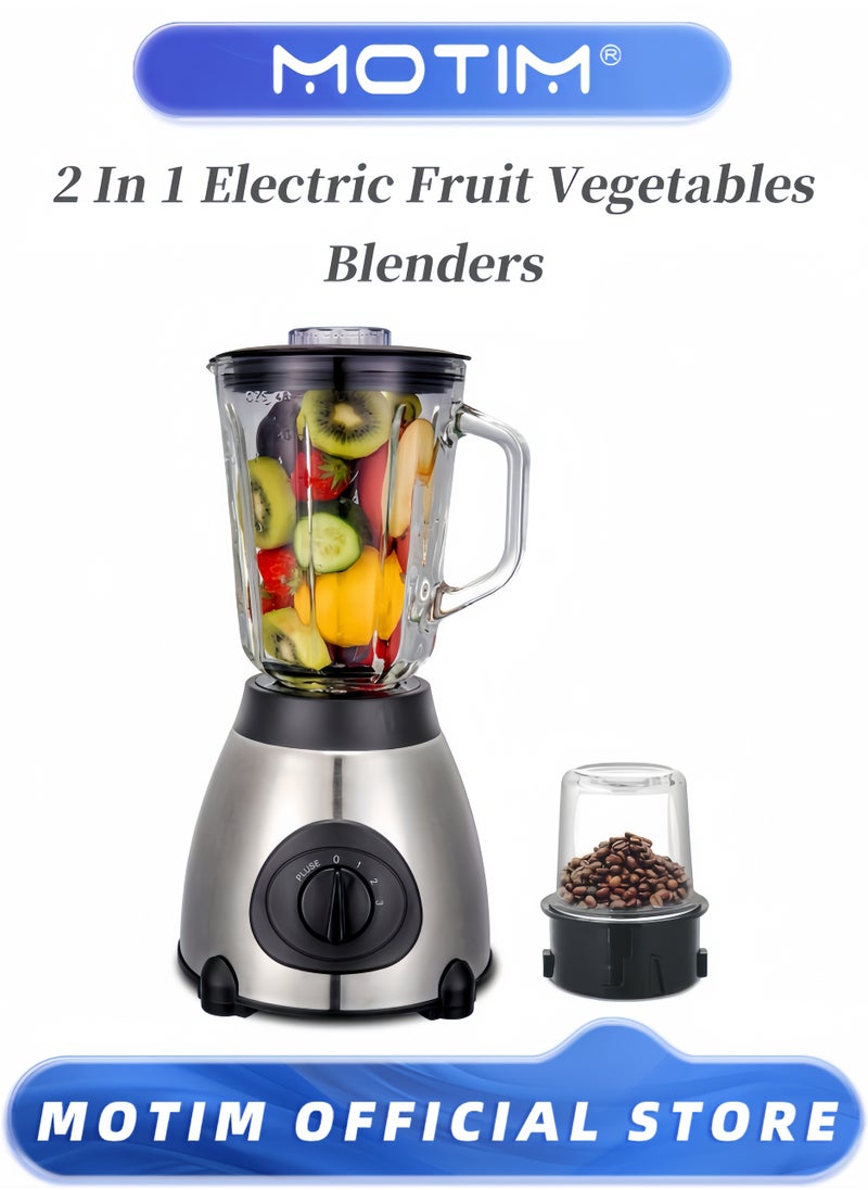 1.5L 2 in 1 Fruit and Vegetable Blender Cup BPA Free Electric Juicer Ice Smoothie Mixer Machine