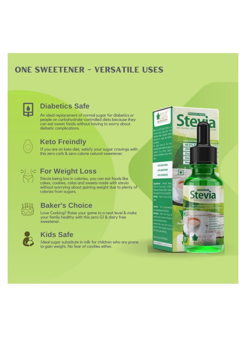 Bliss OF Earth liquid stevia in 30ml glassbottle