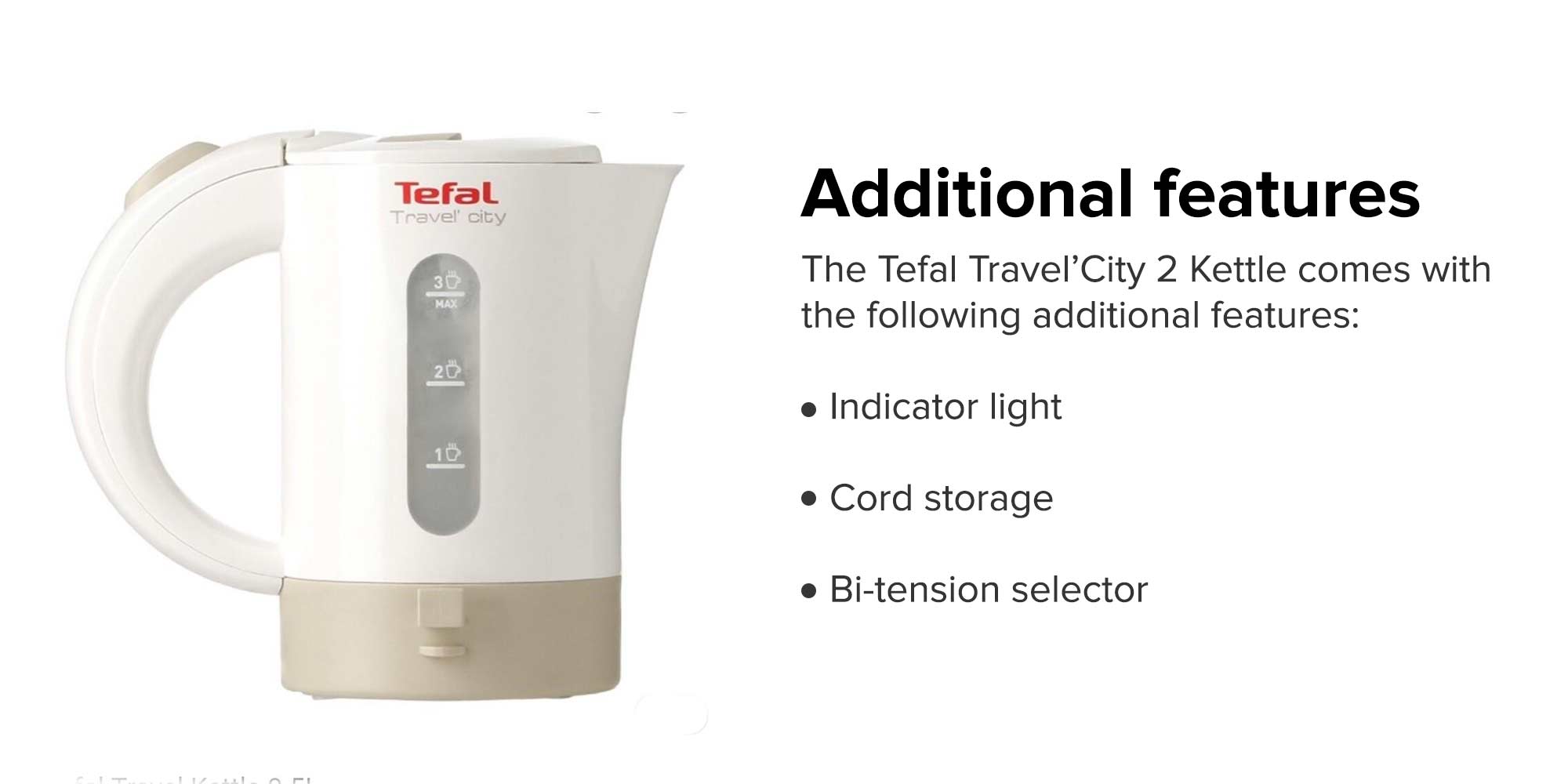 Travel'City 2 Tea Kettle 0.5L 0.5 L 650.0 W KO120127 White