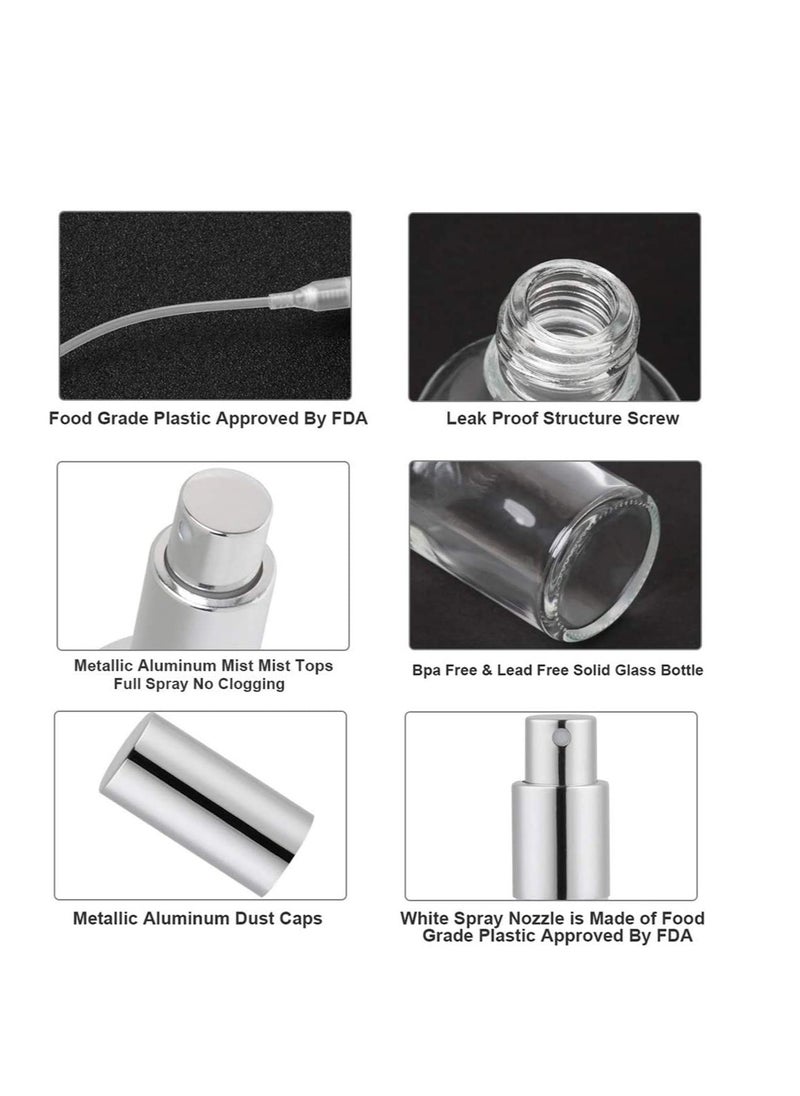 Perfume Atomizer Fine Mist Spray Mini Spray Bottles Refillable Travel Cleaning Makeup Bottles with 1 Pcs Funnels Container Pocket Size Sprayer Set - 100ml 2 Pack