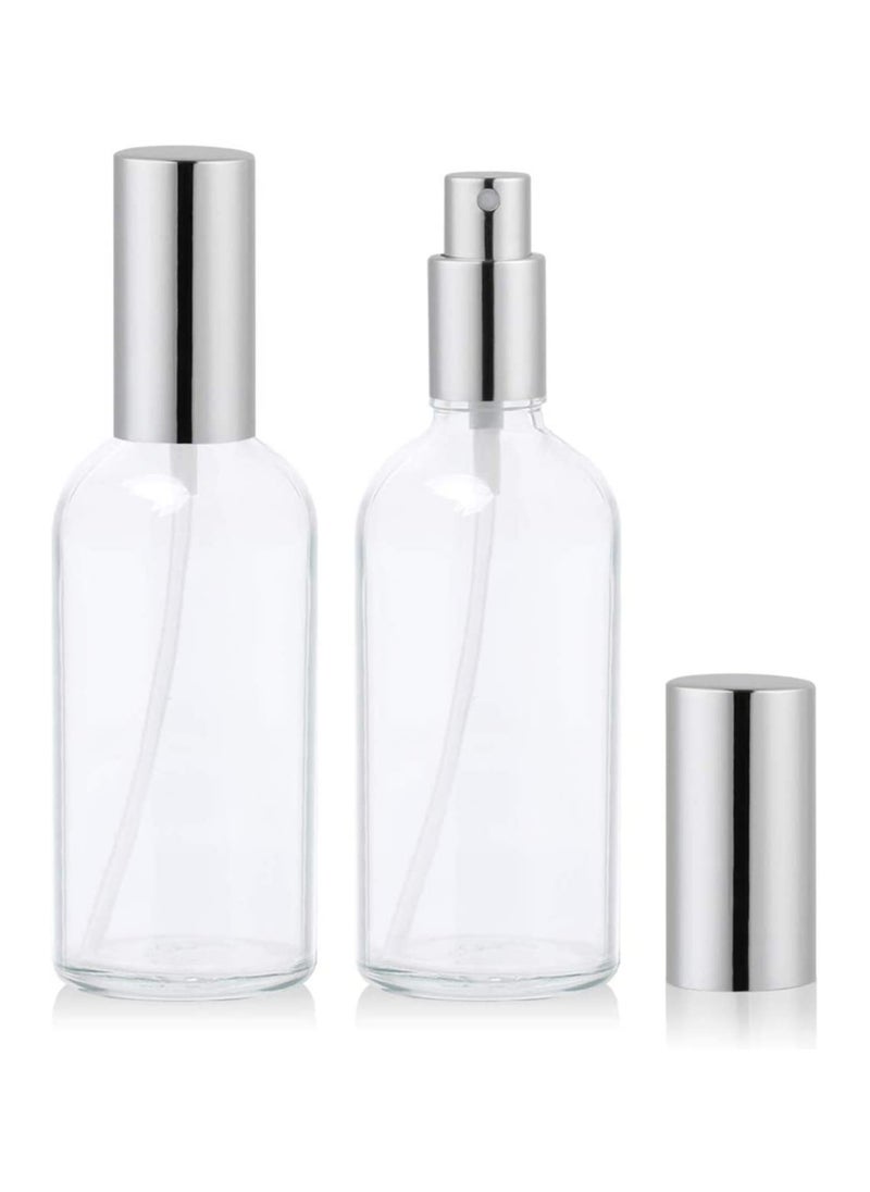 Perfume Atomizer Fine Mist Spray Mini Spray Bottles Refillable Travel Cleaning Makeup Bottles with 1 Pcs Funnels Container Pocket Size Sprayer Set - 100ml 2 Pack