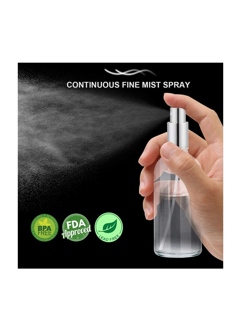 Perfume Atomizer Fine Mist Spray Mini Spray Bottles Refillable Travel Cleaning Makeup Bottles with 1 Pcs Funnels Container Pocket Size Sprayer Set - 100ml 2 Pack
