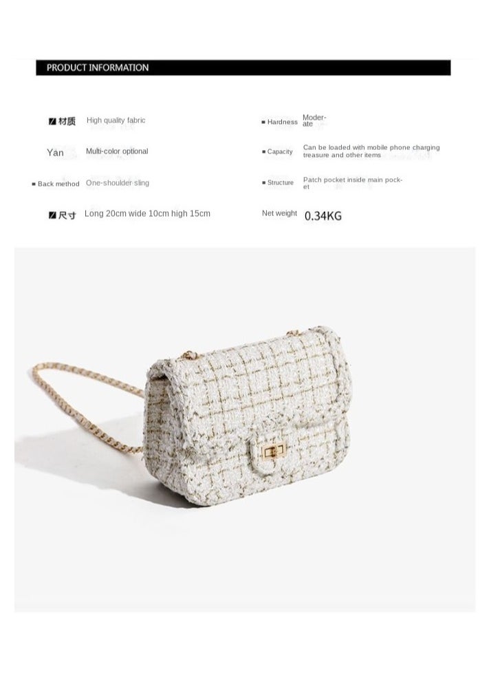 Light luxury small fragrant woolen bag