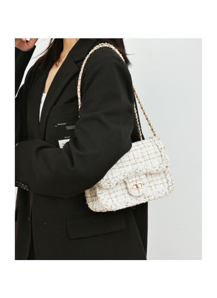 Light luxury small fragrant woolen bag