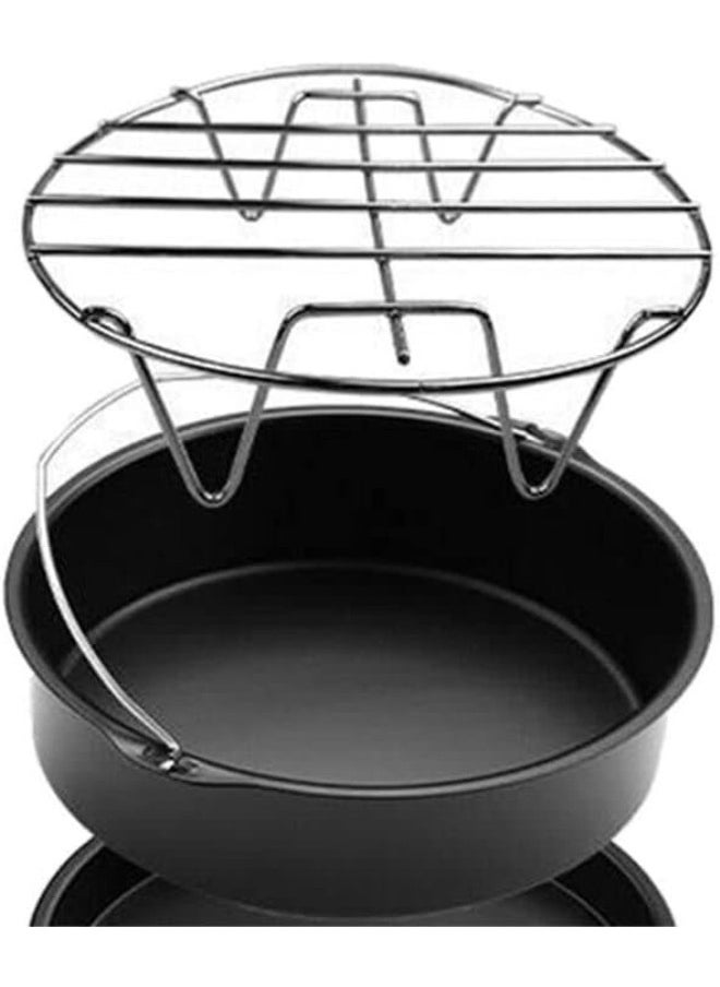 PULABO 6 inch Air Fryer Accessories Fit for 2.5-6.4qt Air Fryer Kitchen Useful Steel Single-Layer Grill Rack Grid Popular