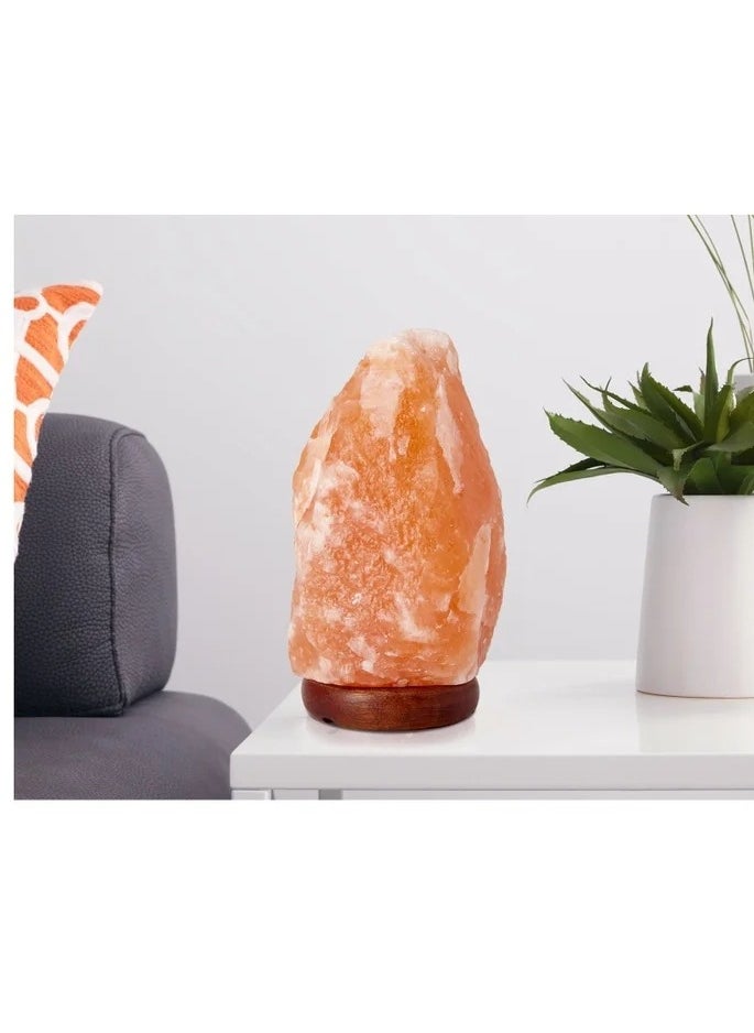 Salt Lamp, with Dimmer Switch, All Natural and Handcrafted Wooden Base an Extra Bulb Includes Light Bulb| Room Décor Night