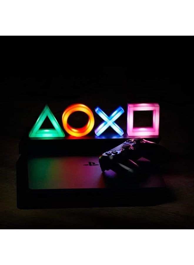 Icons Light Playstation For PS4 PS5, 3 Light Modes - Music Reactive Game Room Lighting,Acrylic  Eco-Friendly BDP Breakdown Plastic, Perfect for Home, Office and Bedrooms Red/Purple/Green 14inch