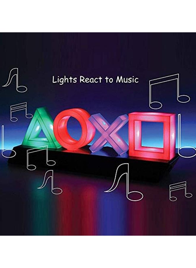 Icons Light Playstation For PS4 PS5, 3 Light Modes - Music Reactive Game Room Lighting,Acrylic  Eco-Friendly BDP Breakdown Plastic, Perfect for Home, Office and Bedrooms Red/Purple/Green 14inch