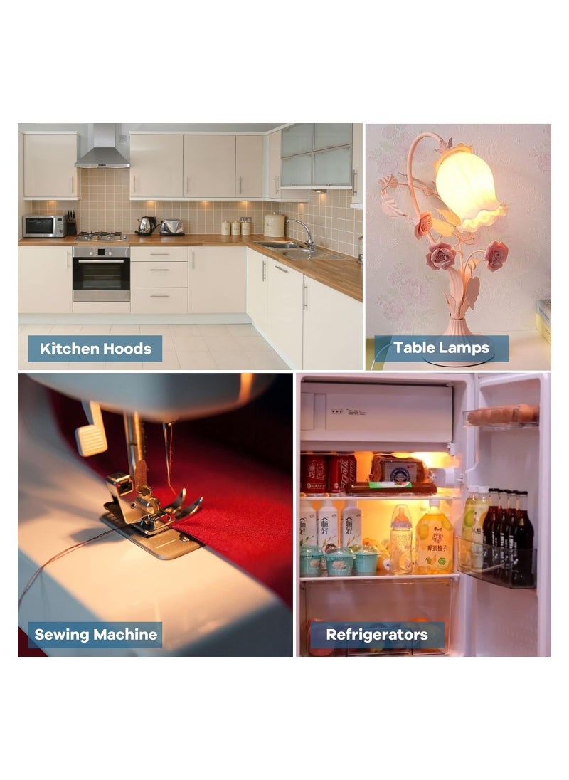 E14 LED Light Bulbs, Mini 6Pcs T16 0.6W Vintage Edison Screw Light Bulb Tubular Night Light Mini Bulb Warm White 2200K Amber Light 10W Equivalent Bulb for Sewing Machine Refrigerator, Non-dimmable