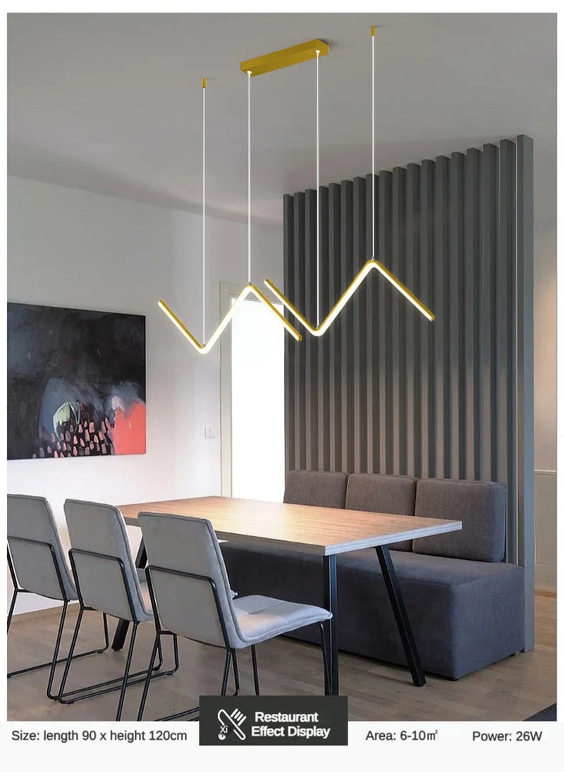 90CM - Three color temperature - Modern luxury - Restaurant pendant light, bedroom pendant light, 120cm height adjustable,chandelier