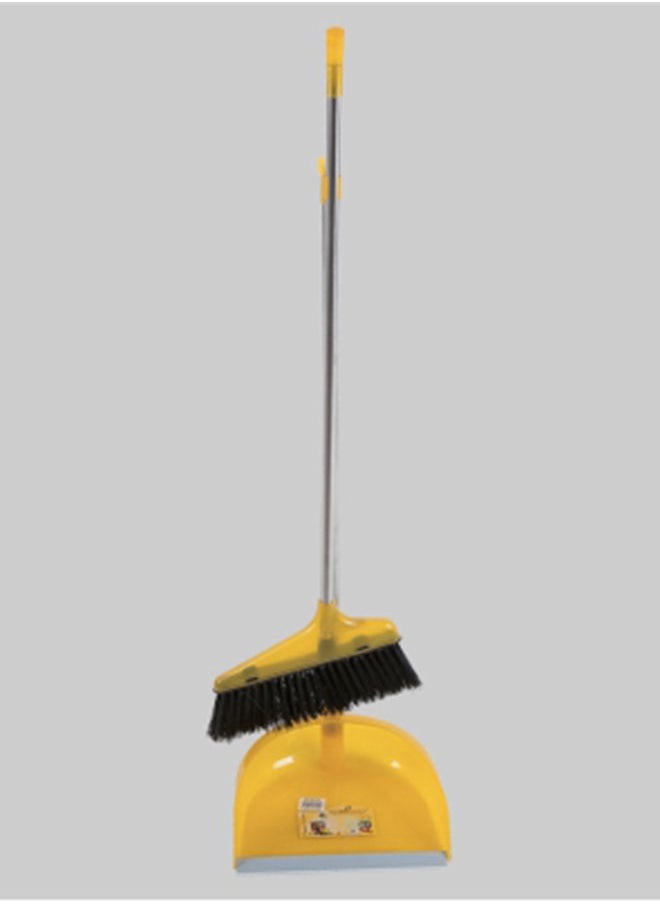 Durable Soft Tipped Bristles Design Gripped Long Handle Hanging Loop Cleaning Brush With Dustpan And Hand Broom