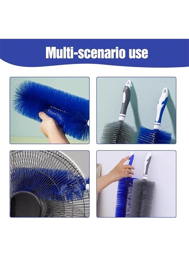 Flexible Fan Dusting Brush,Non-Disassembly Cleaning Microfiber Dust Collector,Upgrade Fan Cleaning Brush,Bendable Dusting Brush for Electric Fan, Multifunctional Cleaning Brushes (Black, Small+Large