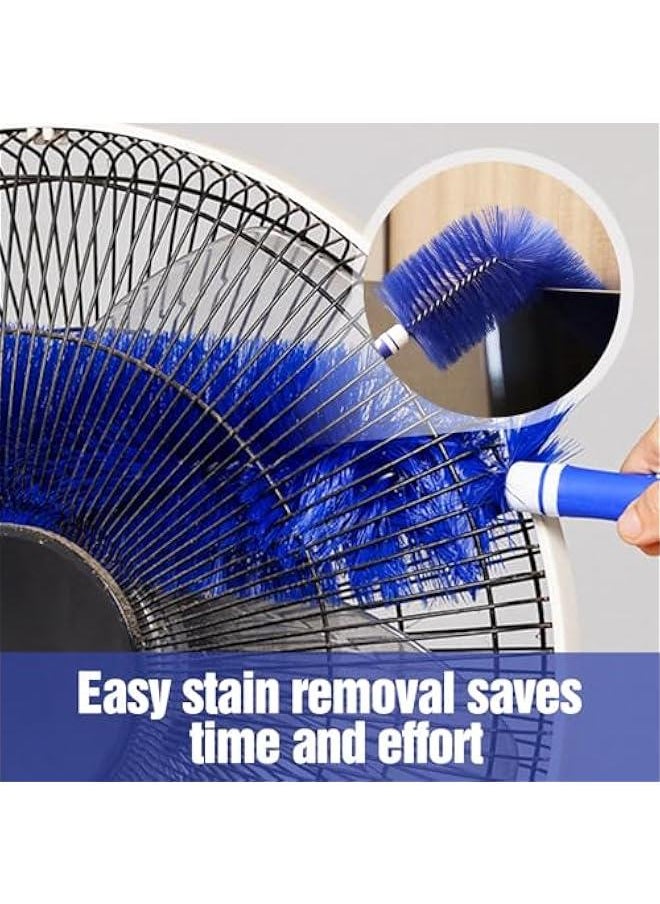 Flexible Fan Dusting Brush,Non-Disassembly Cleaning Microfiber Dust Collector,Upgrade Fan Cleaning Brush,Bendable Dusting Brush for Electric Fan, Multifunctional Cleaning Brushes (Black, Small+Large