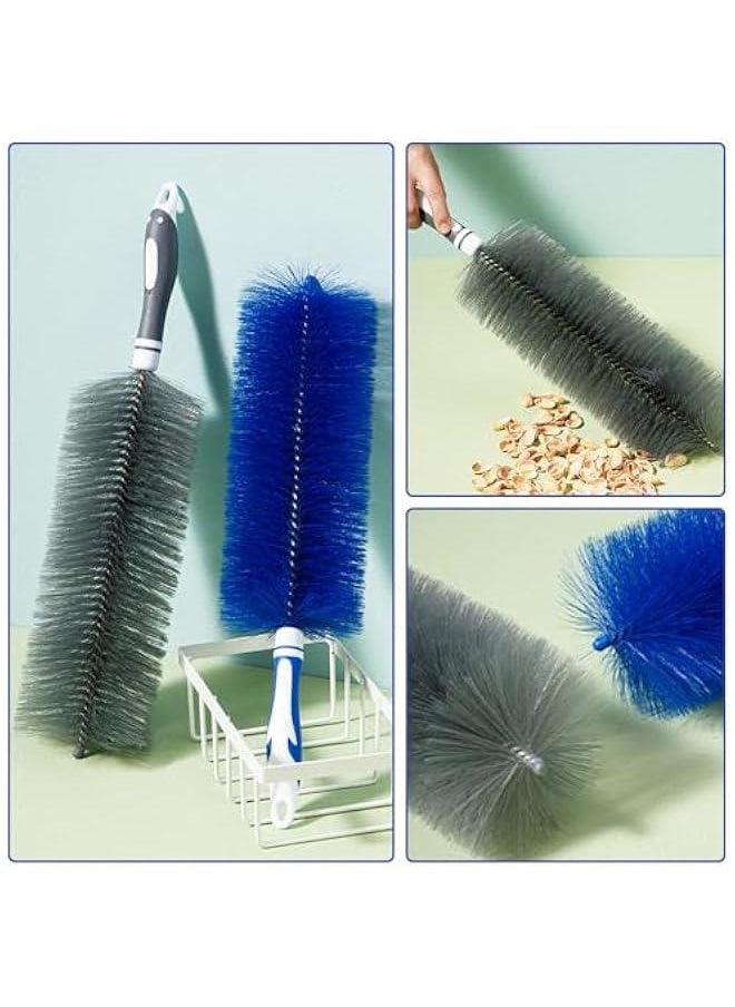 Flexible Fan Dusting Brush,Non-Disassembly Cleaning Microfiber Dust Collector,Upgrade Fan Cleaning Brush,Bendable Dusting Brush for Electric Fan, Multifunctional Cleaning Brushes (Black, Small+Large