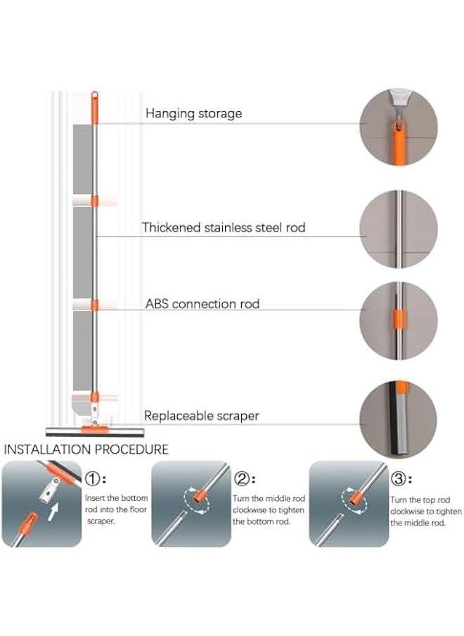 Window Squeegee Cleaner, 180° Rotation Household Squeegees Washing Kit with Microfiber Scrubber for Window, Glass Door, Car, Floor (41-03)