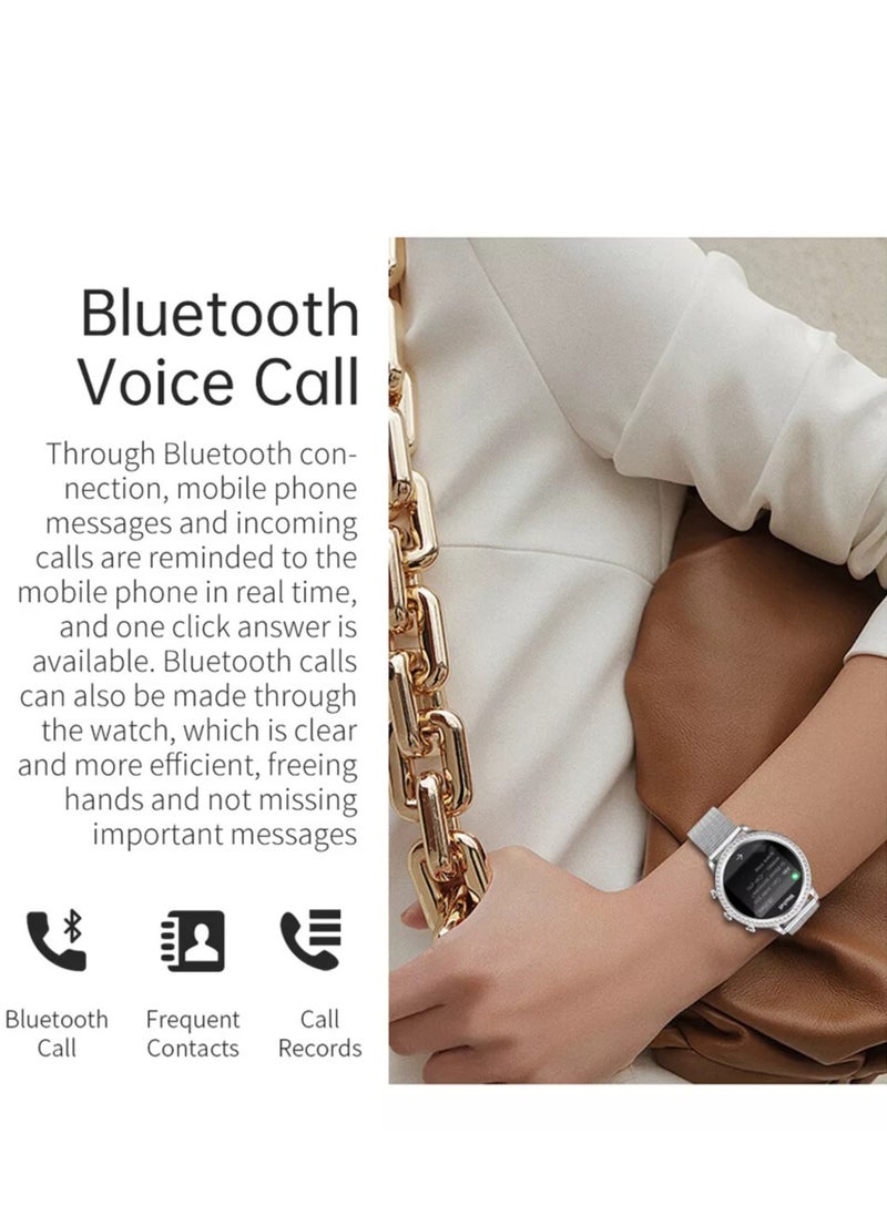 Women's Exquisite Bluetooth Smartwatch, 1.32-Inch Full Screen Touch, Answer/Make Calls, Exercise Sleep Heart Rate Monitoring, IP67 Waterproof RT-i70