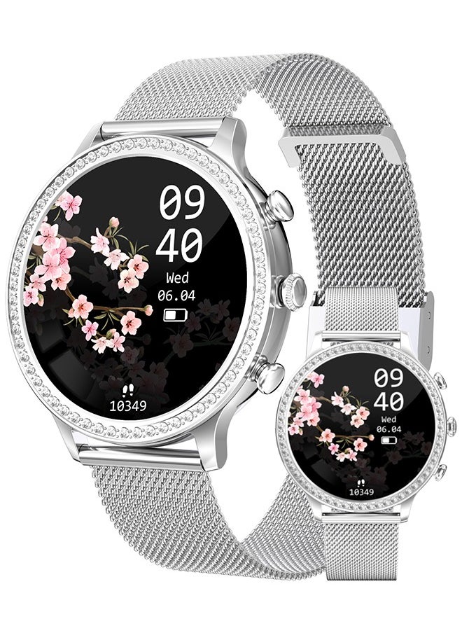 Women's Exquisite Bluetooth Smartwatch, 1.32-Inch Full Screen Touch, Answer/Make Calls, Exercise Sleep Heart Rate Monitoring, IP67 Waterproof RT-i70