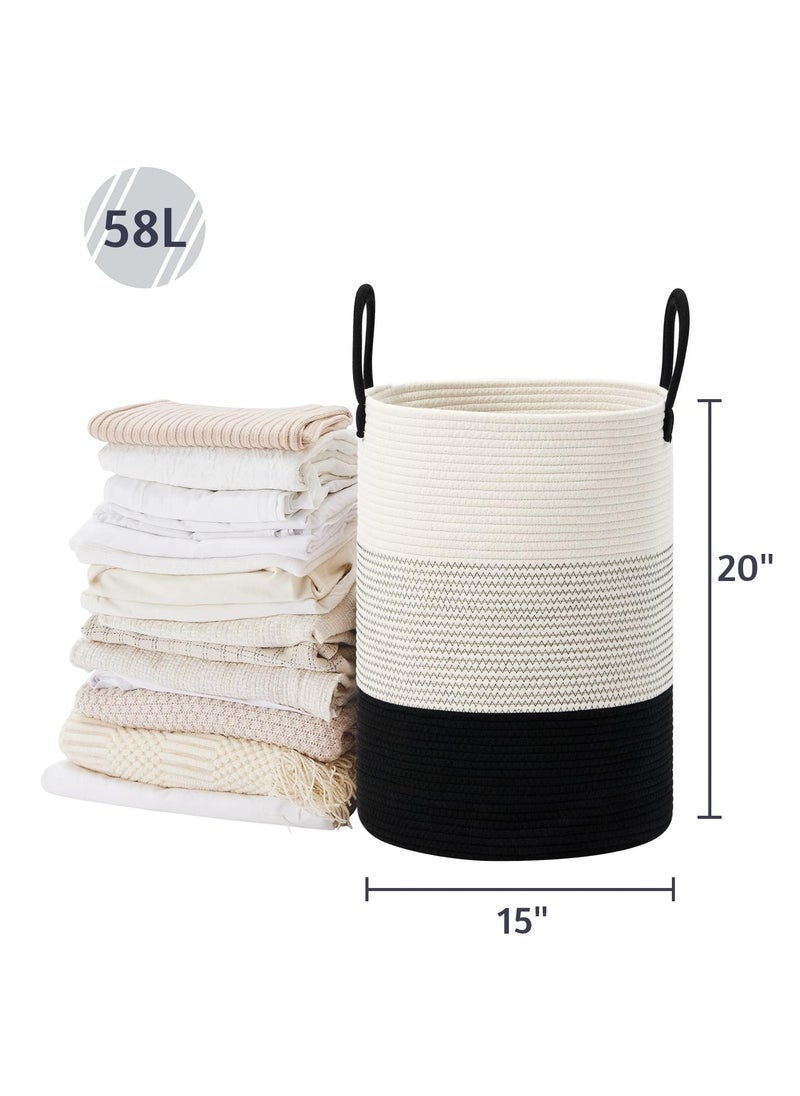 38x 50cm Laundry Basket for Toys, Dirty Clothes in Living Room, Bathroom, Bedroom （58L）